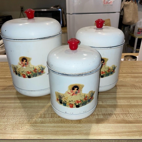 Vintage counter canister set - Picture 2 of 7